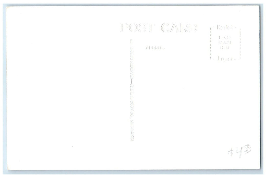 c1950's High School Building Scene Street Garner Iowa IA RPPC Photo Postcard