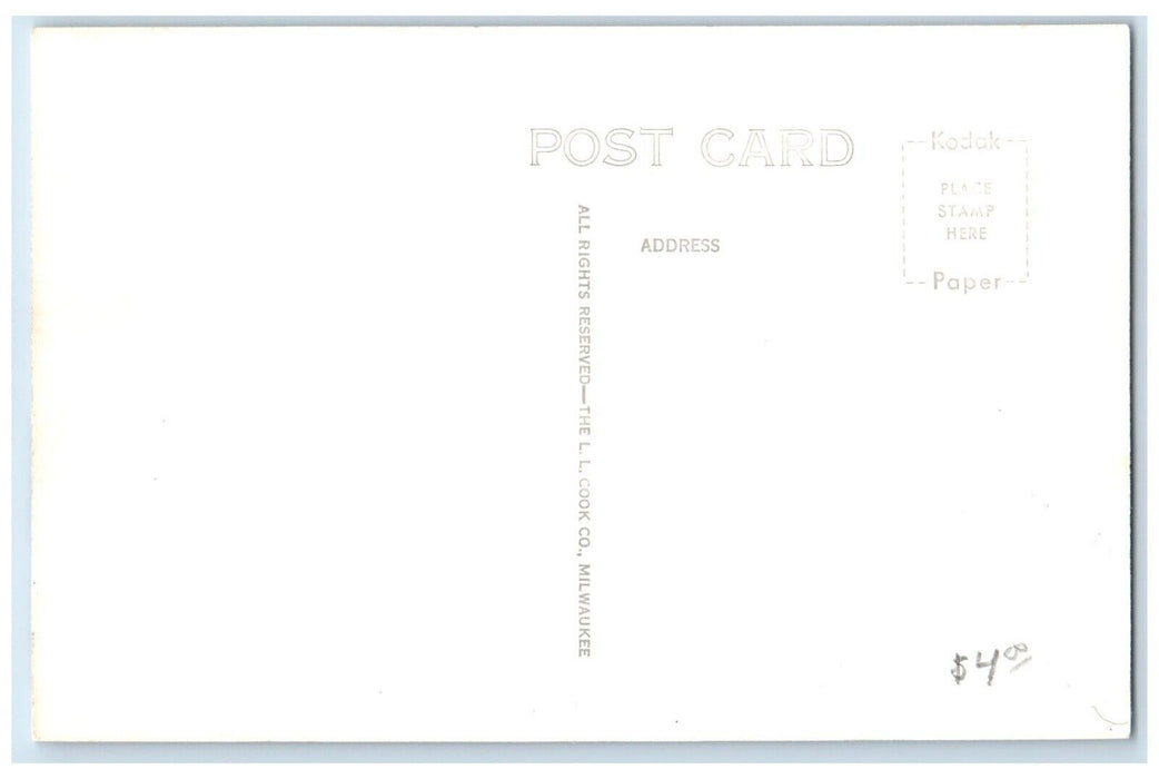 c1950's Memorial Building Street Scene Garner Iowa IA RPPC Photo Postcard