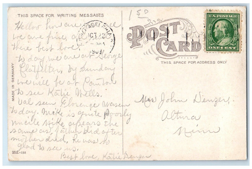 1909 Along Tuscarawas River Lake New Philadelphia Ohio Vintage Antique Postcard