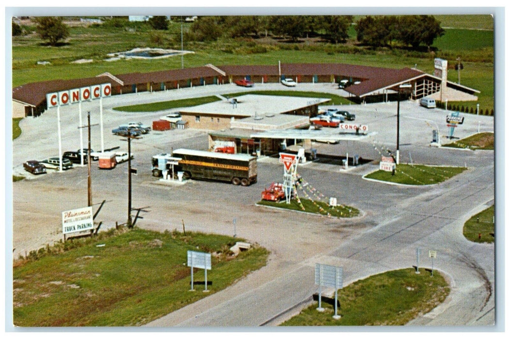 c1960 Plainsmen Motel Restaurant Service Station Facilities Oklahoma OK Postcard
