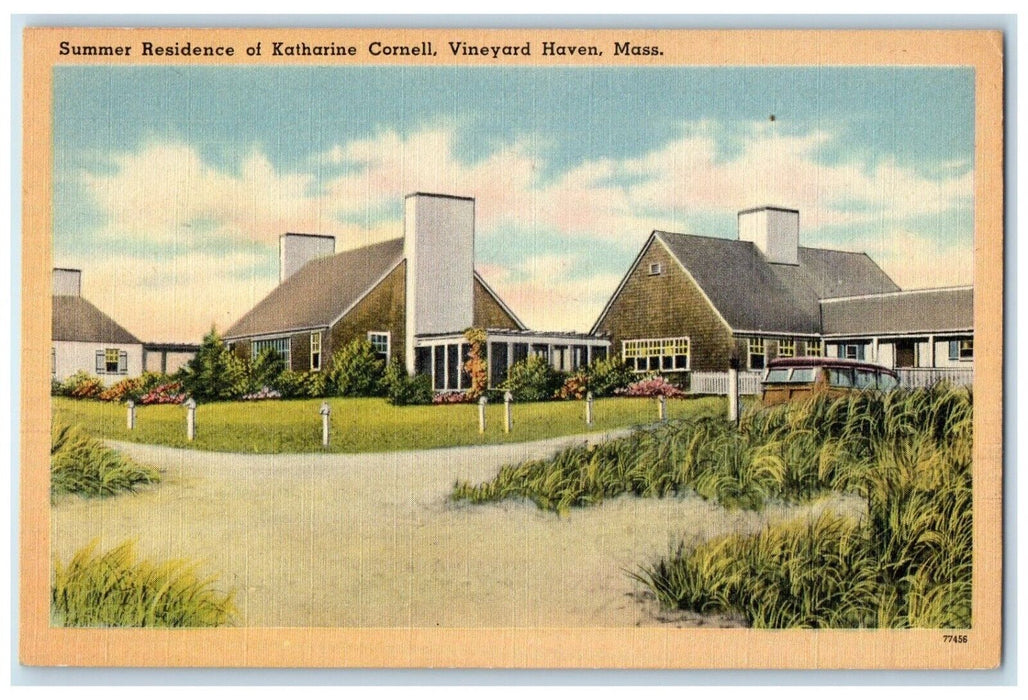 c1940 Summer Residence Katharine Cornell Vineyard Haven Massachusetts Postcard