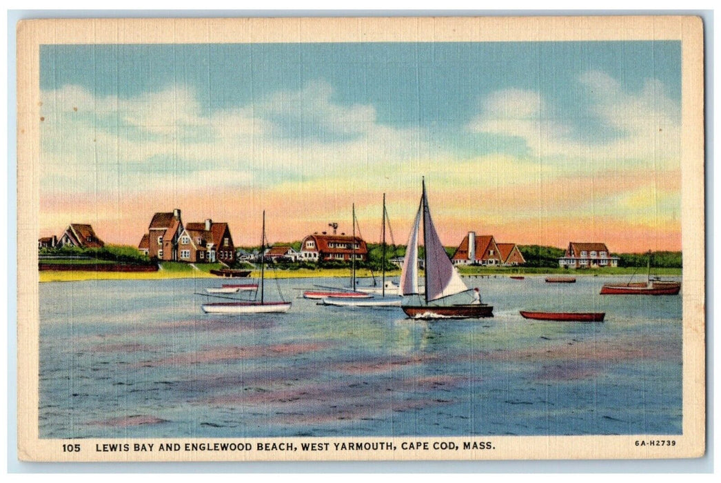 c1940 Lewis Bay Englewood Beach West Yarmouth Cape COD Massachusetts MA Postcard