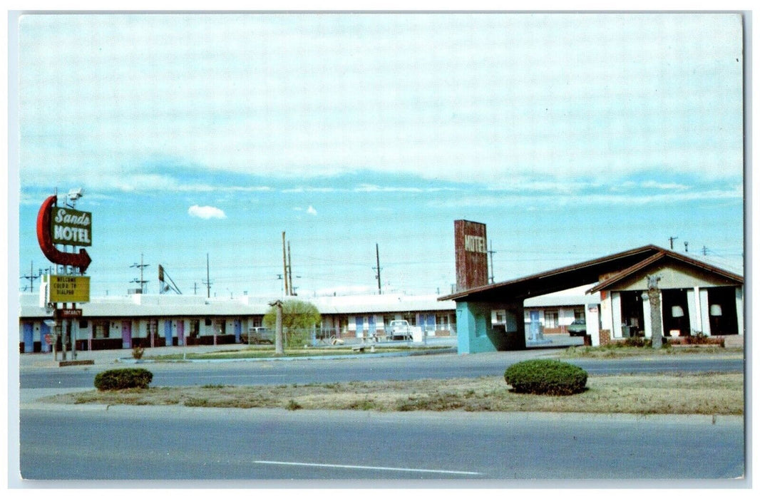 c1960's Sands Motel Roadside Car Portales New Mexico NM Vintage Postcard