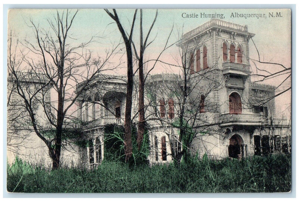 c1910's Castle Hunning Building Albuquerque New Mexico NM Antique Postcard