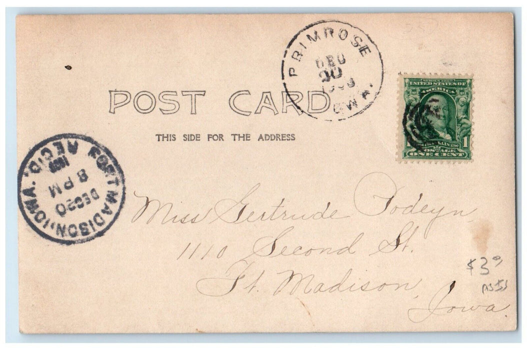 1908 The Bluffs Dirt Road Scene Farmington Iowa IA RPPC Photo Antique Postcard