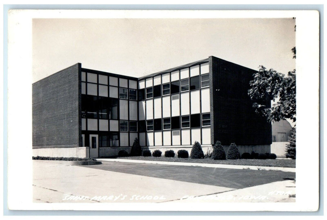 c1940's Saint Mary's School Building Fairfield Iowa IA RPPC Photo Postcard