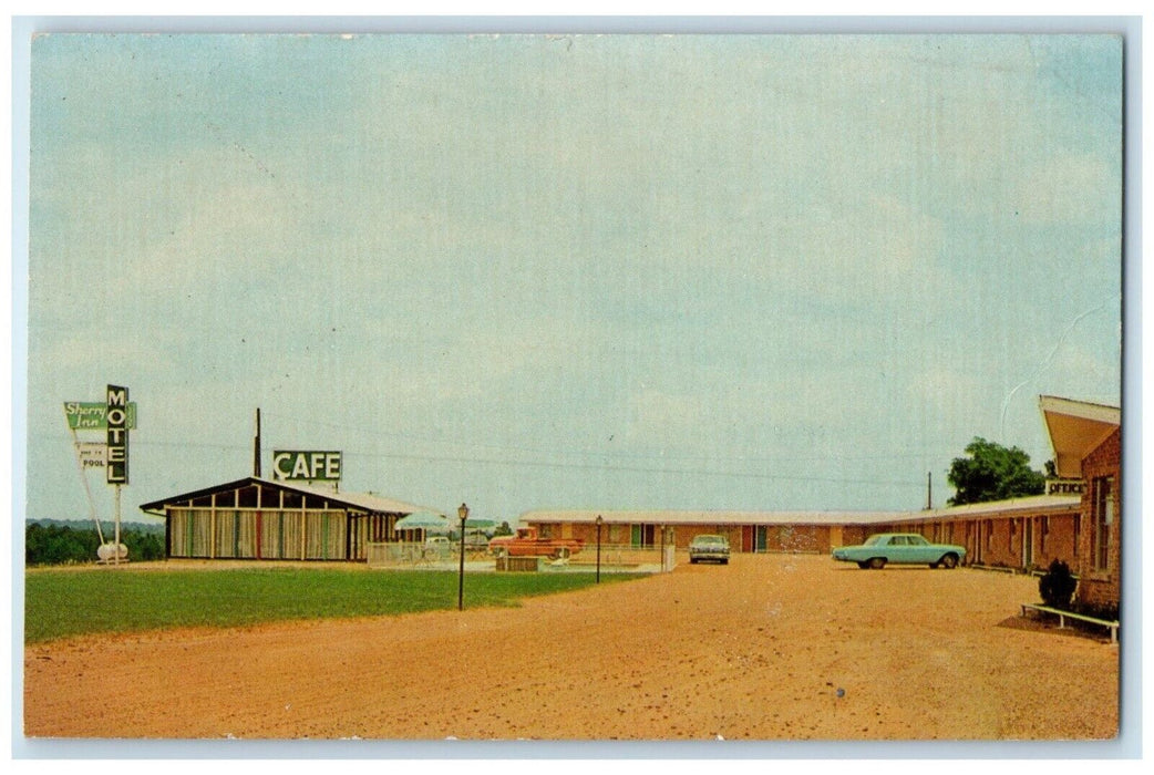 1940 Sherry Inn Motel Restaurant Highway South Exterior Jefferson Texas Postcard