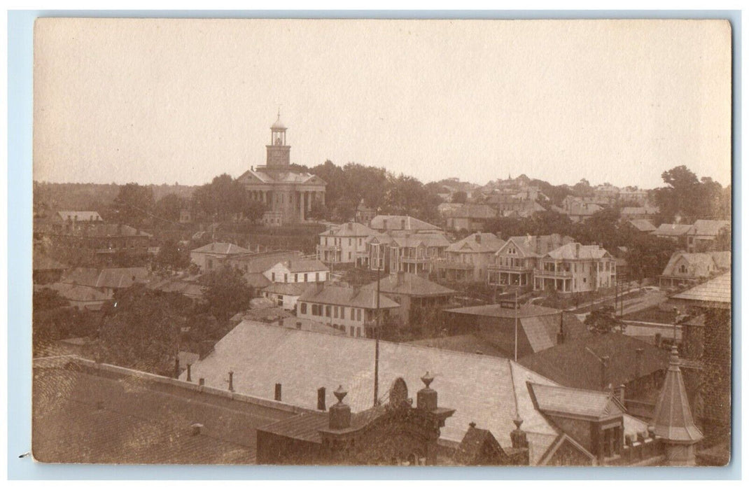 Bird's Eye View Of Vicksburg Mississippi MS, Church Scene RPPC Photo Postcard
