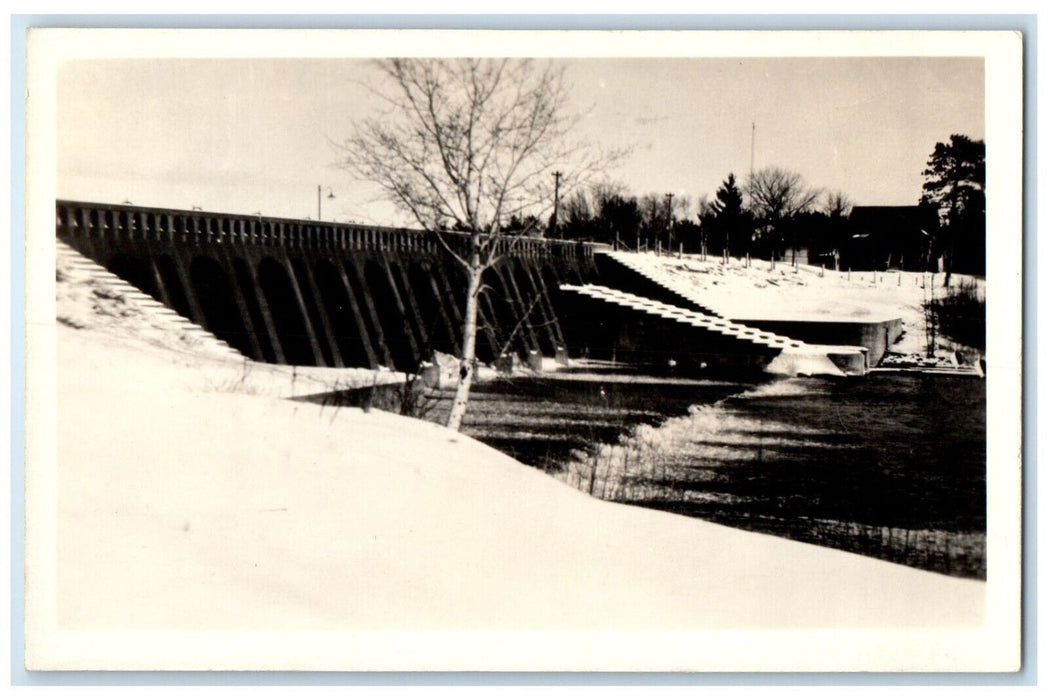 c1950's Government Dam Cross Lake Minnesota MN RPPC Photo Vintage Postcard