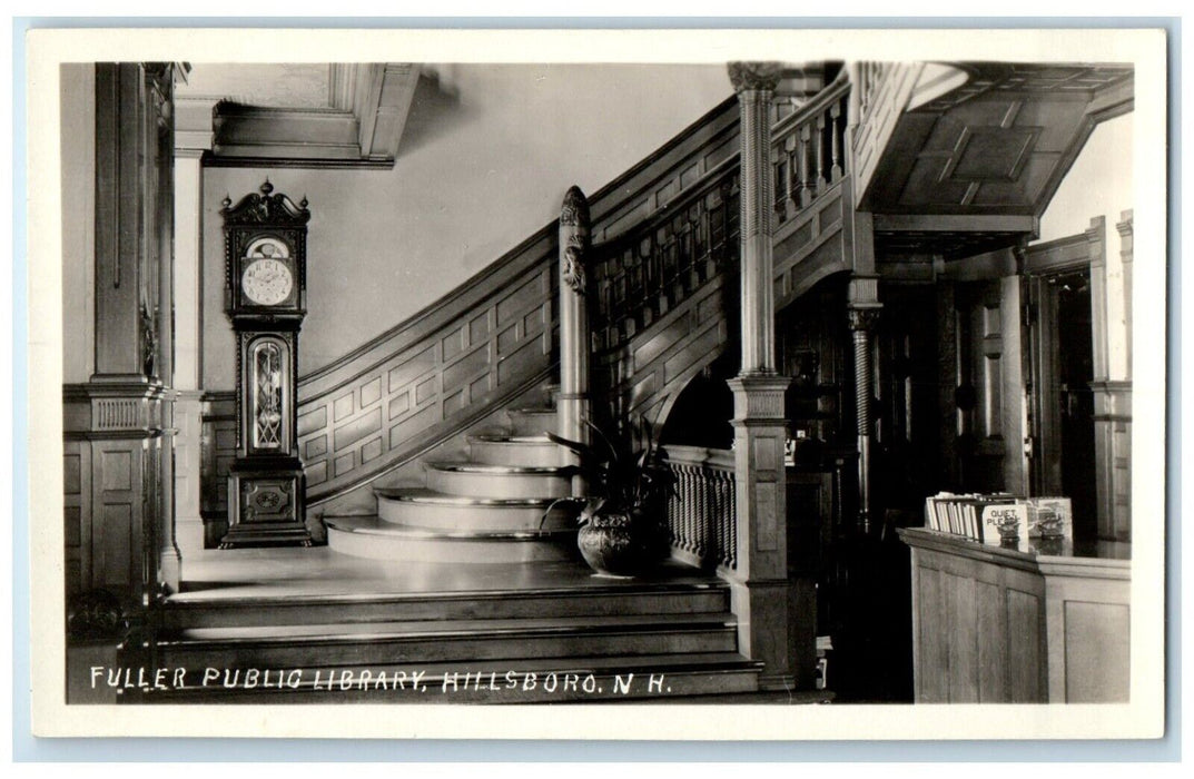 c1930's Fuller Public Library Hillsboro New Hampshire NH RPPC Photo Postcard