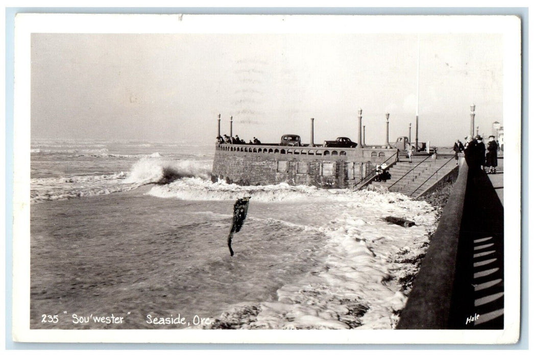 1944 View Of South Wester Seaside Oregon OR Hale RPPC Photo Vintage Postcard