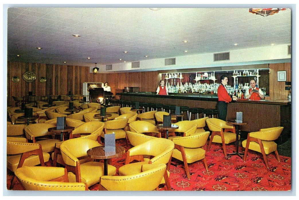 c1950's Bayshore Motor Hotel Rendezvous Lounge Barrie Ontario Canada Postcard