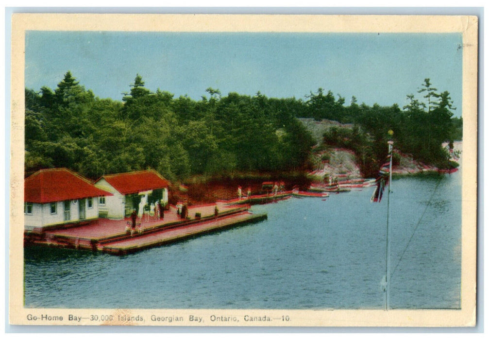 1948 Go-Home Bay 30,000 Islands Georgian Bay Ontario Canada Postcard