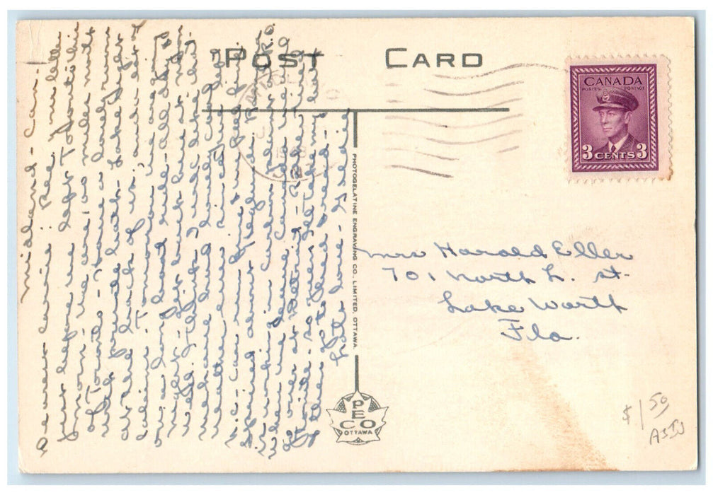 1948 Go-Home Bay 30,000 Islands Georgian Bay Ontario Canada Postcard