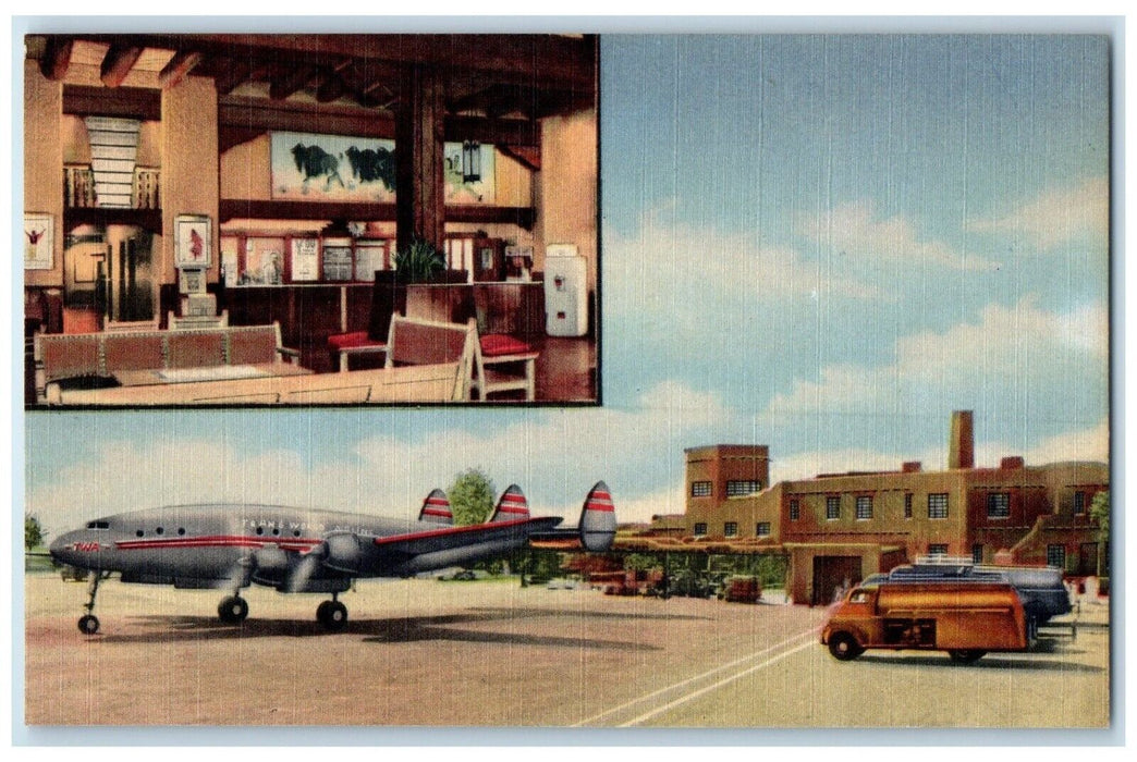c1940 Multi-View Municipal Airport Building Albuquerque New Mexico NM Postcard