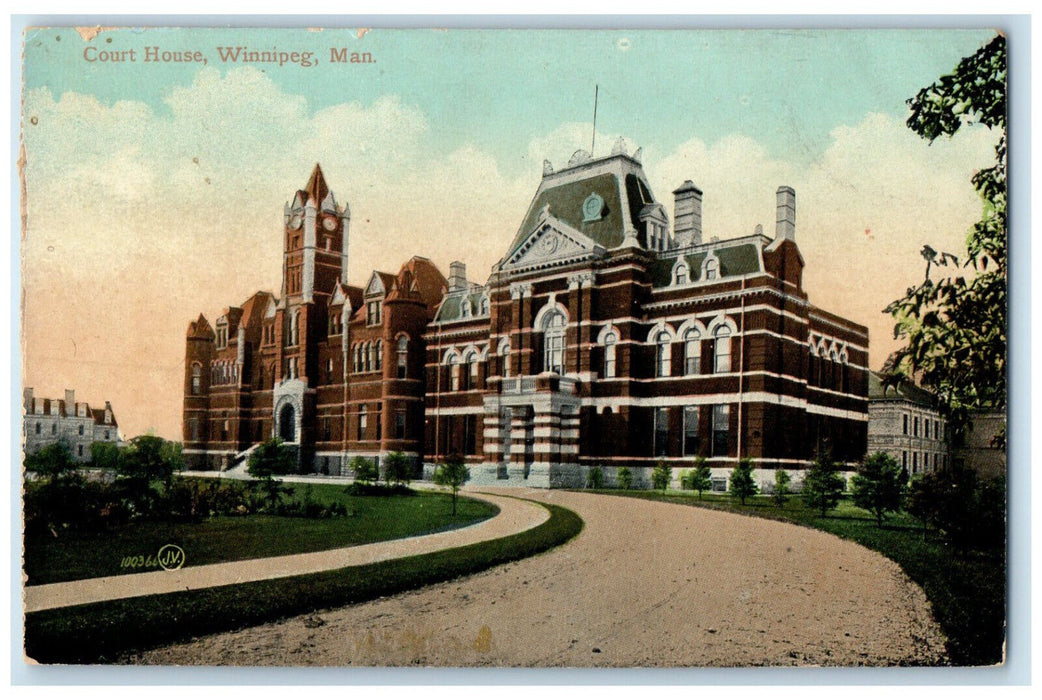 c1910 Court House Winnipeg Manitoba Canada Unposted Antique Postcard