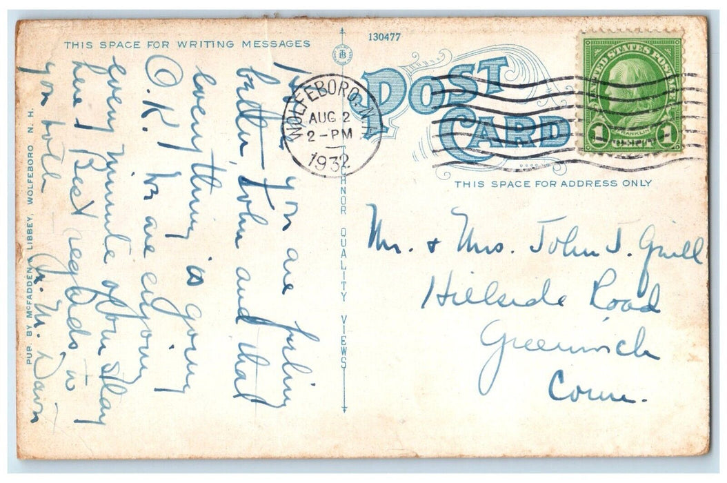 1932 Small Boat Landing Exterior Dock Port Wolfeboro New Hampshire NH Postcard