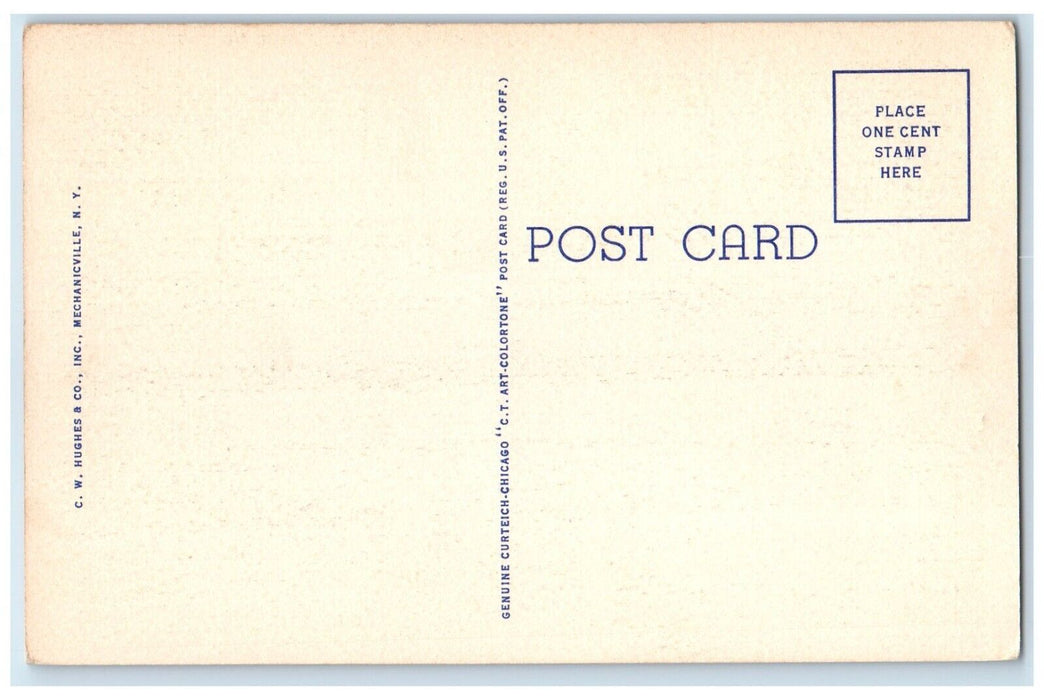 c1940 Glimpse West Exterior Building Boat Canoe Caroga Lake New York NY Postcard