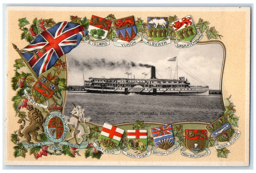 c1940's Steamer "Toronto" Toronto Ontario Canada Logo of Regions Postcard