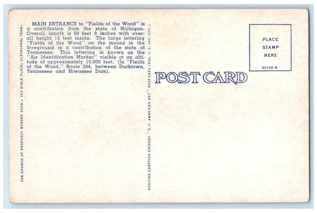 c1940 Main Entrance Fields Of The Wood Exterior Flagpole Road Michigan Postcard