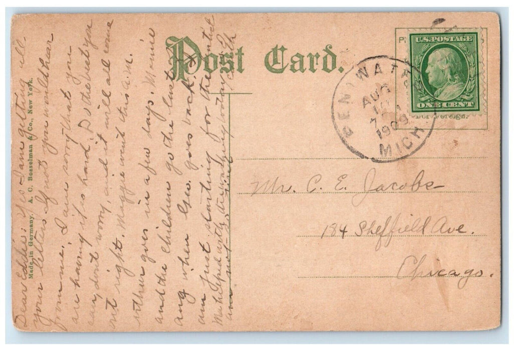 1909 M.E. Church Resident District Exterior Building Pentwater Michigan Postcard