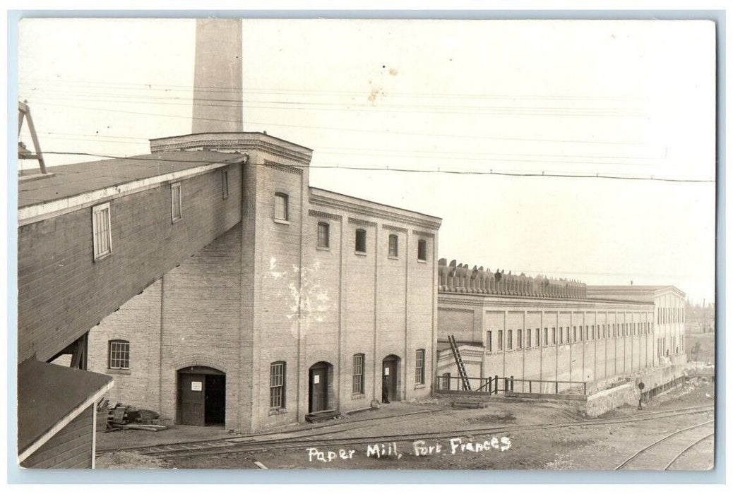 c1920's Paper Mill Factory Building Fort Frances Ontario RPPC Photo Postcard