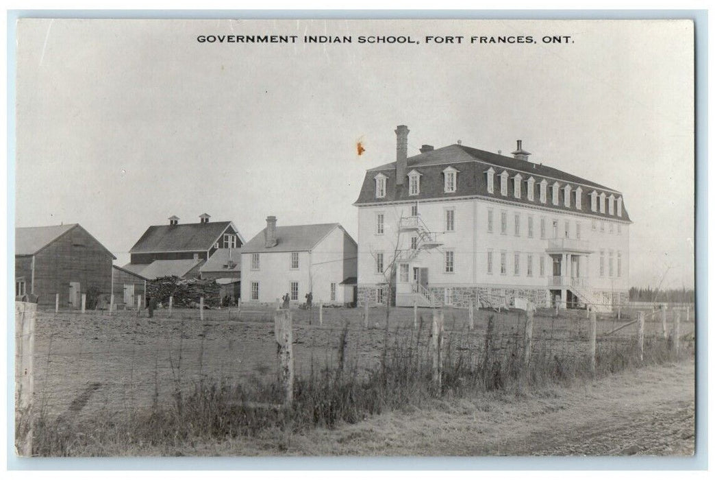 c1920's Government Indian School Fort Frances Ontario Canada RPPC Photo Postcard