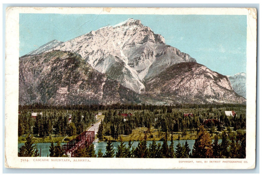 1905 Bridge Over River Cascade Mountain Alberta Canada Antique Posted Postcard