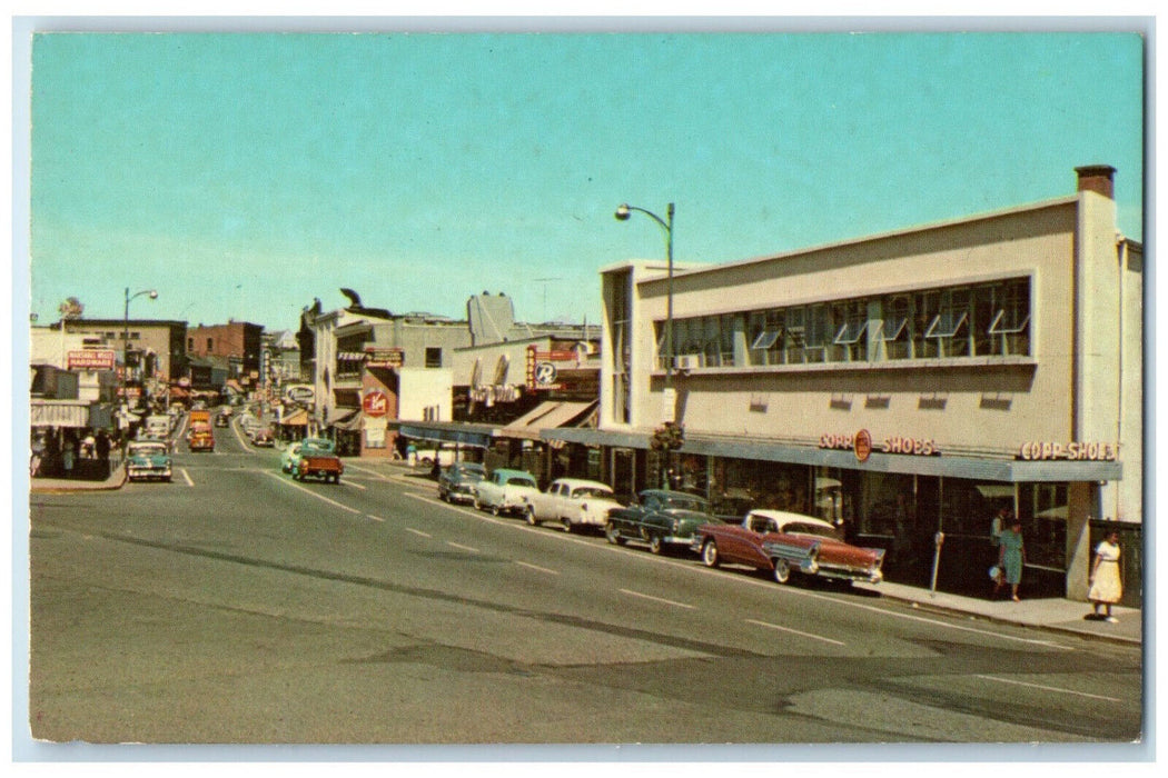 c1950's Shoes Store Commercial Street Nanaimo British Colombia Canada Postcard