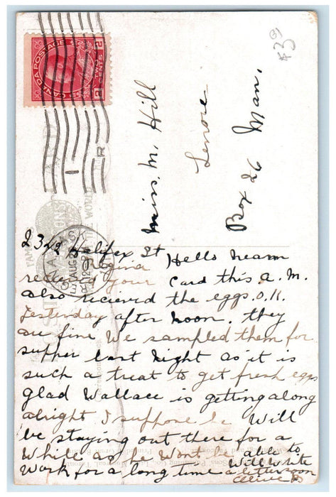 1914 The Boat Club Regina Saskatchewan Canada Posted Antique Postcard