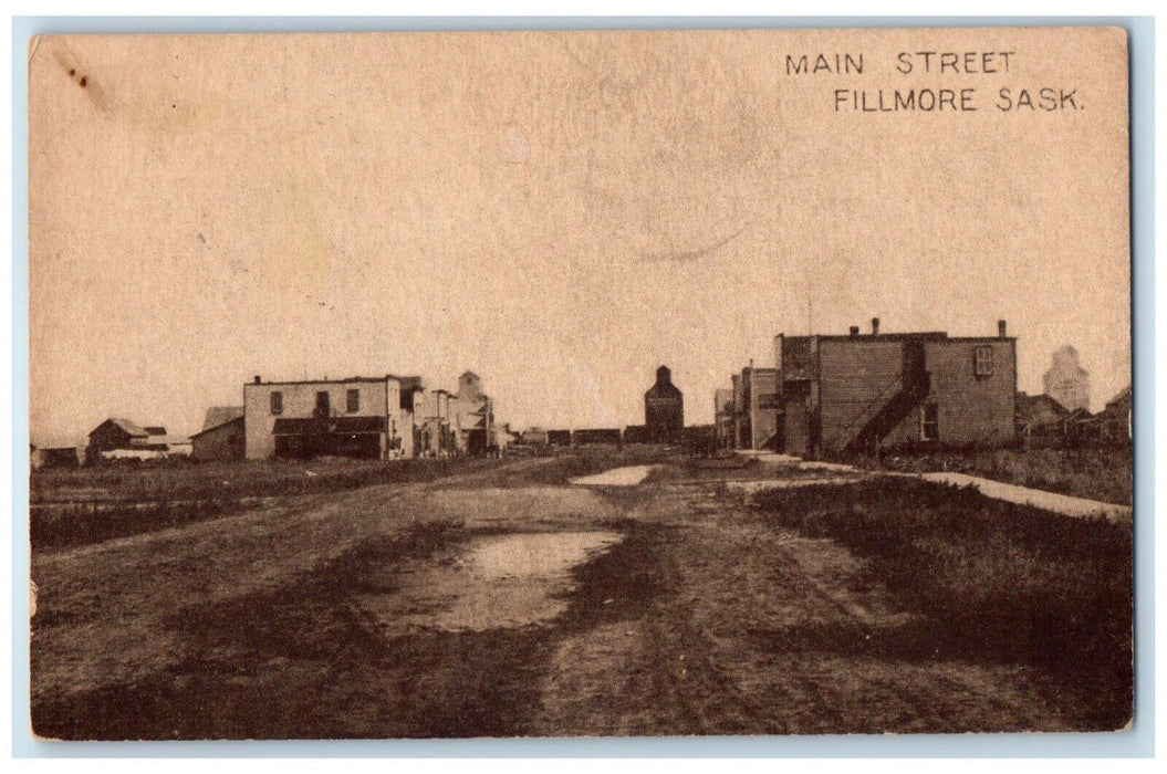 1914 Main Street Fillmore Saskatchewan Canada Antique Posted Postcard