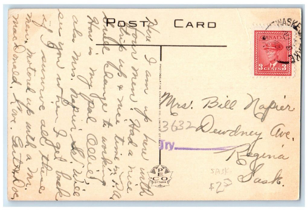 c1930's Reed Deer Chalet Waskesiu Prince Albert National Park Canada Postcard