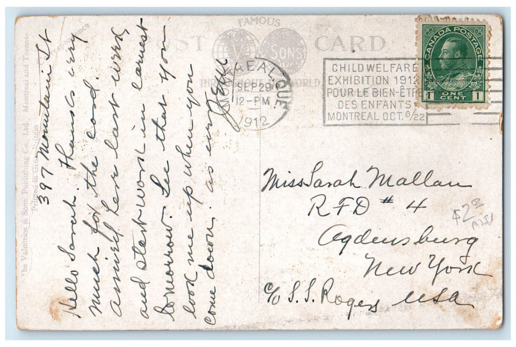 1912 Notre Dame Church Montreal Quebec Canada Antique Posted Postcard