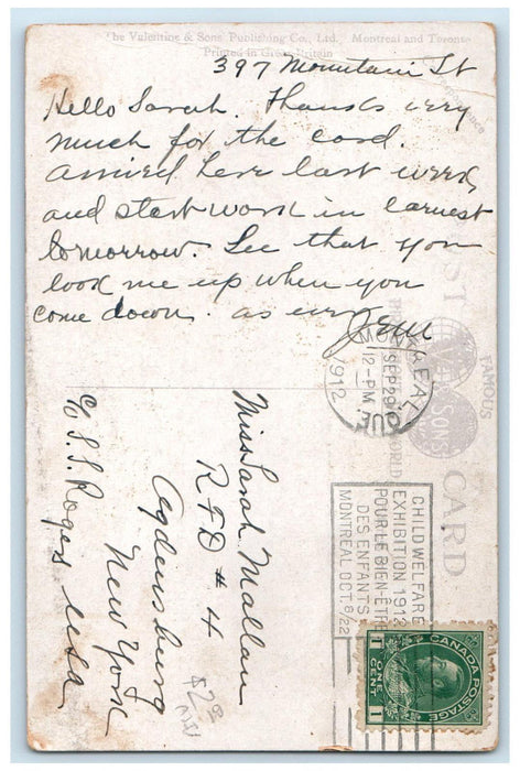 1912 Notre Dame Church Montreal Quebec Canada Antique Posted Postcard