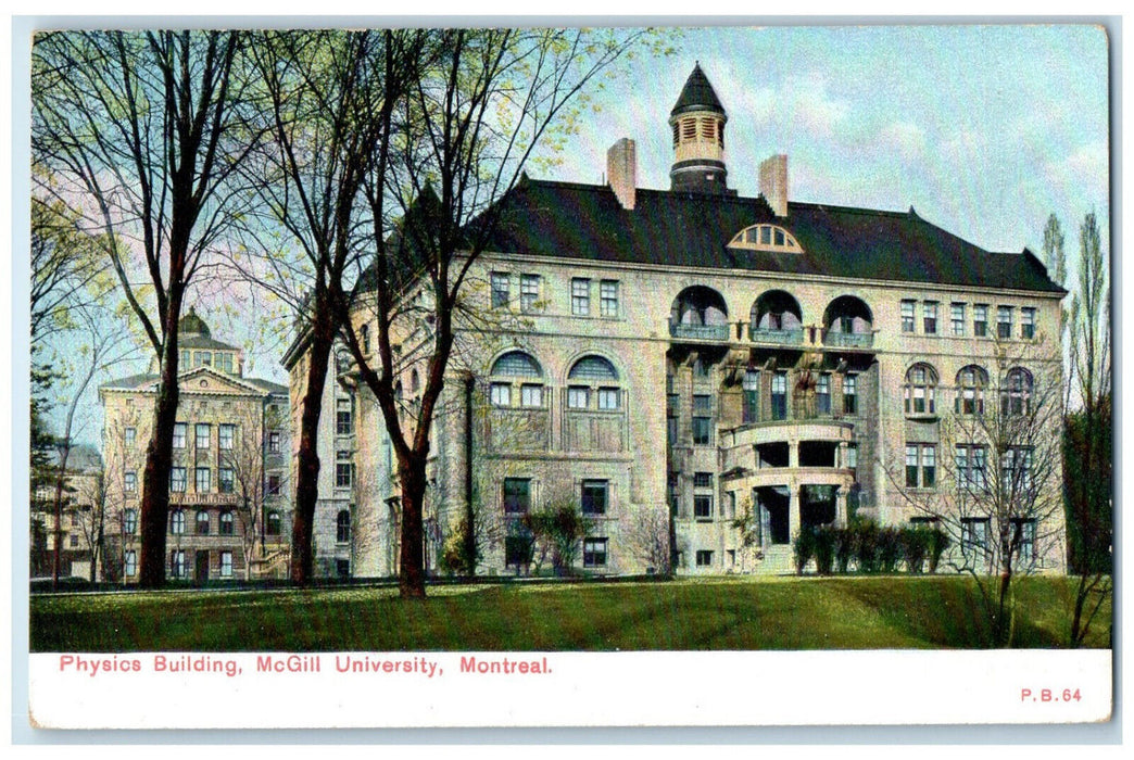 c1910 Physics Building McGill University Montreal Quebec Canada Antique Postcard