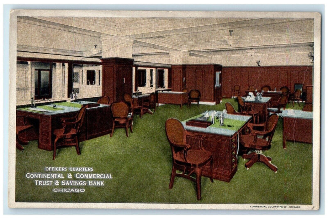 Officers Quarters Continental Commercial Trust Savings Bank Chicago IL Postcard