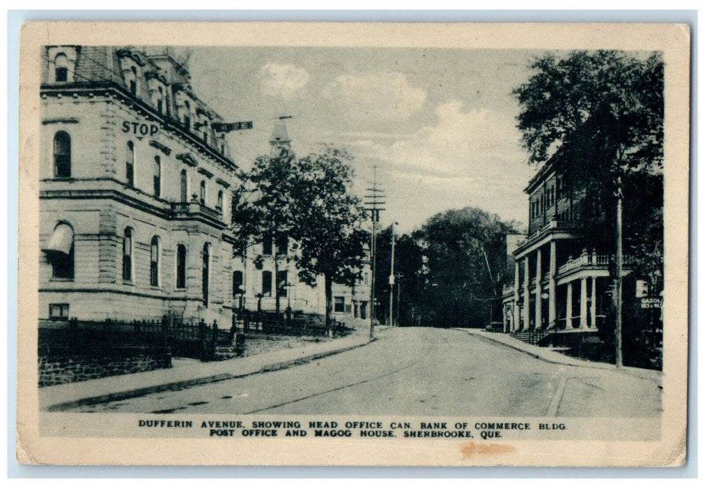 1924 Dufferin Avenue Head Office Bank of Commerce Sherbrooke Canada Postcard