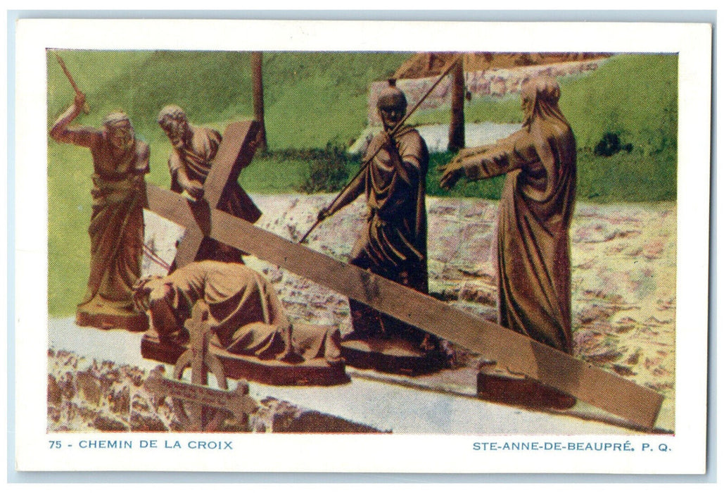 c1930's Way of the Cross Ste. Anne De Beaupre Quebec Canada Vintage Postcard
