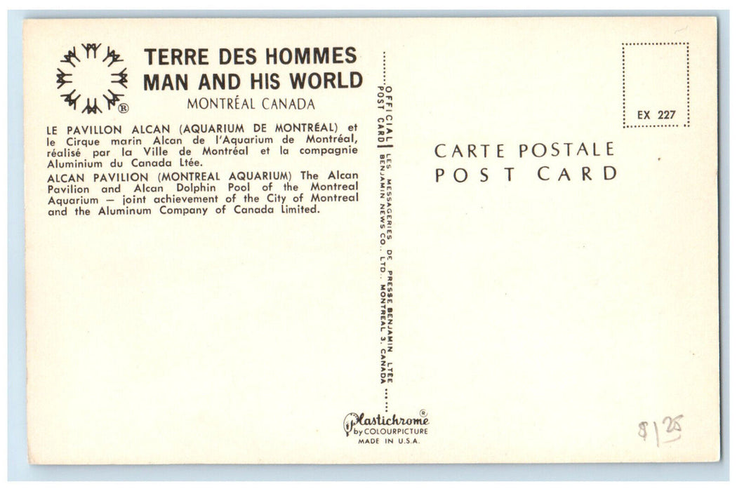 c1960's Terre Des Hommes Man and His World Montreal Quebec Canada Postcard