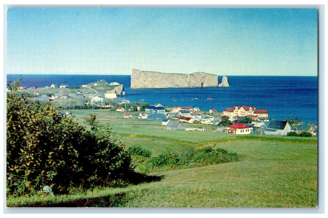 c1950's View from Hillside at S.W. At Picturesque Perce Quebec Canada Postcard