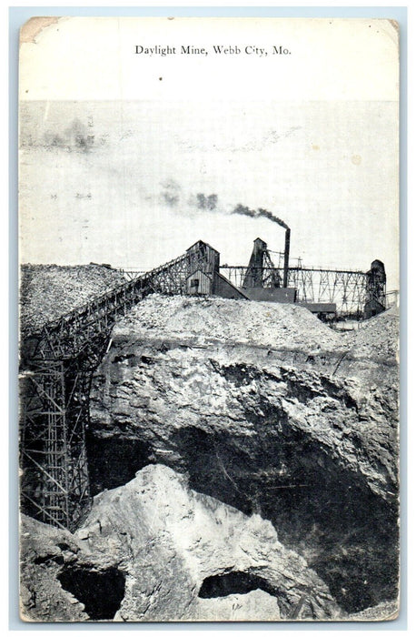 c1910's View Of Daylight Mine Webb City Missouri MO Posted Antique Postcard