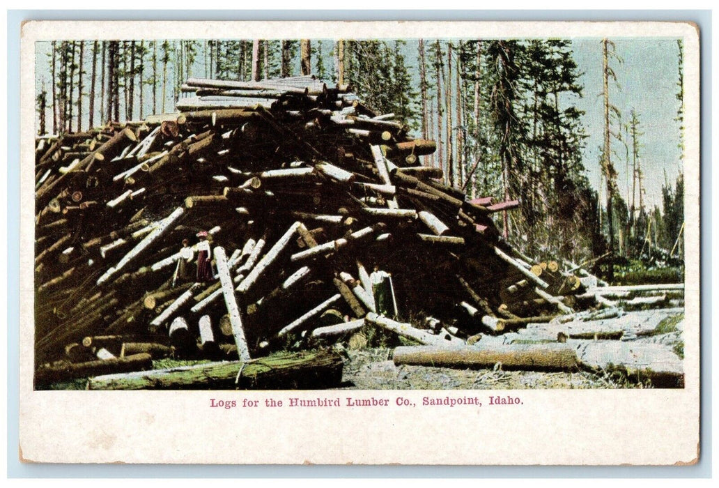 c1910's Logs For The Humbird Lumber Co. Sandpoint Idaho ID Antique Postcard