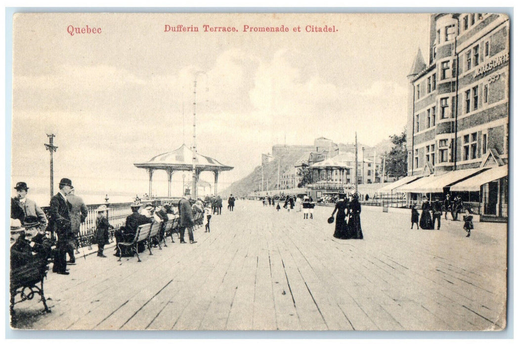 c1910 Dufferin Terrace Promenade et Citadel Quebec Canada Unposted Postcard