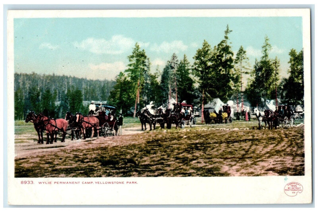 c1905 Wylie Permanent Camp Yellowstone Park Wyoming WY Vintage Postcard