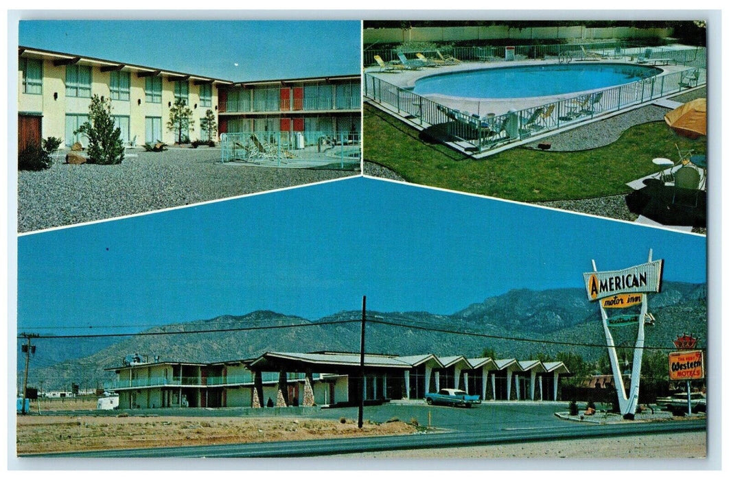 American Motor Inn Motel Hotel Pool Albuquerque New Mexico NM  Vintage Postcard