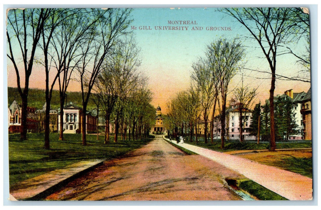 1910 Montreal Mc Gill University and Grounds Quebec Canada Antique Postcard