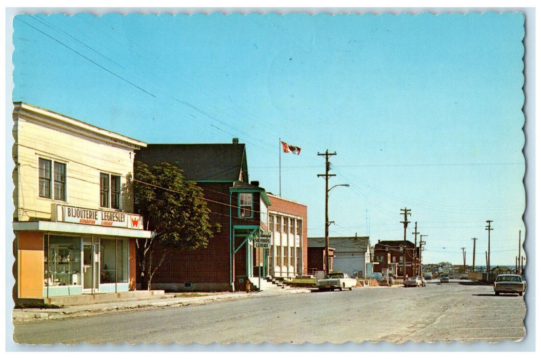 1970 Chandler Quebec Canada Federal Building and Part of Main Street Postcard