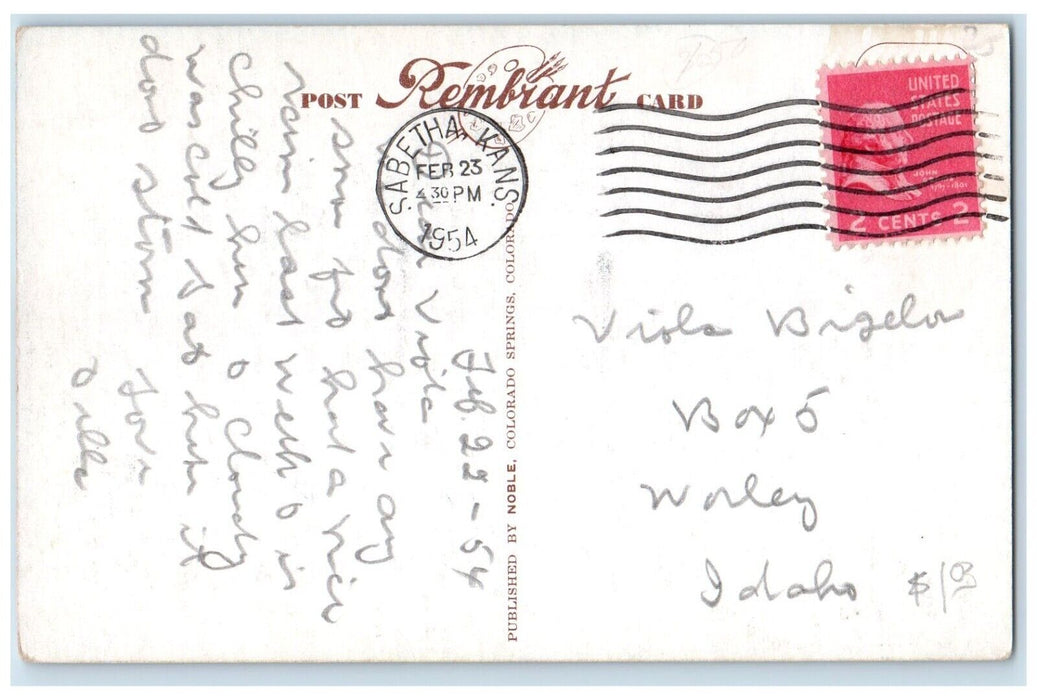 1954 Greetings From Shooting Field Sabetha Kansas Vintage Antique KS Postcard