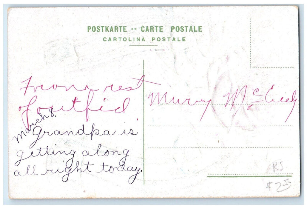 c1910 Birthday Greetings From Embossed Glitter Sterling Kansas Vintage Postcard