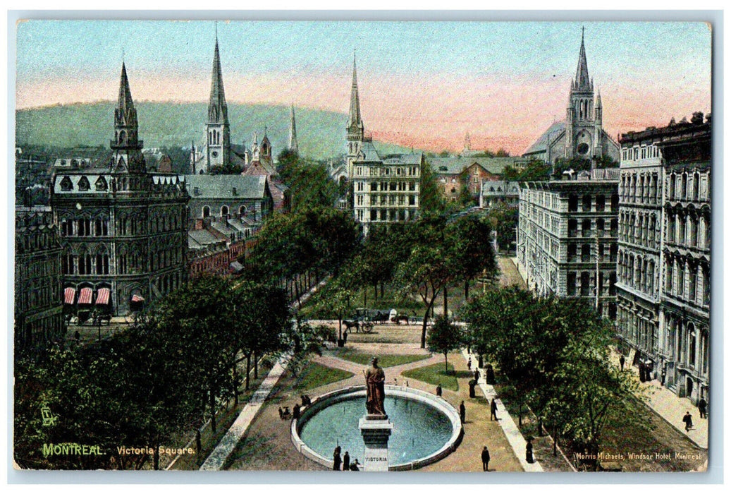 c1910 Victoria Square Montreal Quebec Canada Monument Tuck Art Postcard